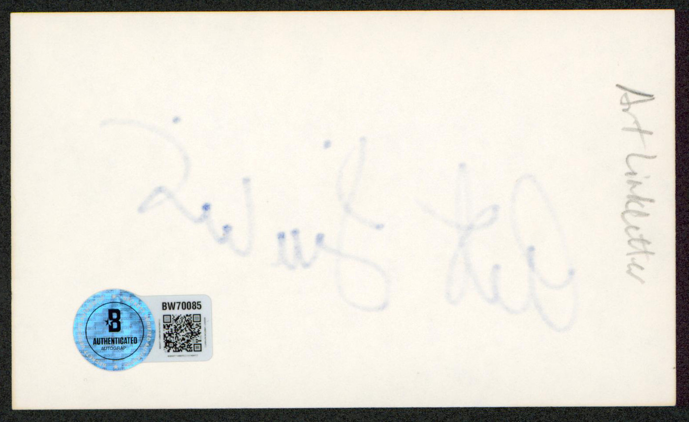 Art Linkletter House Party Authentic Signed 3x5 Index Card BAS #BW70085
