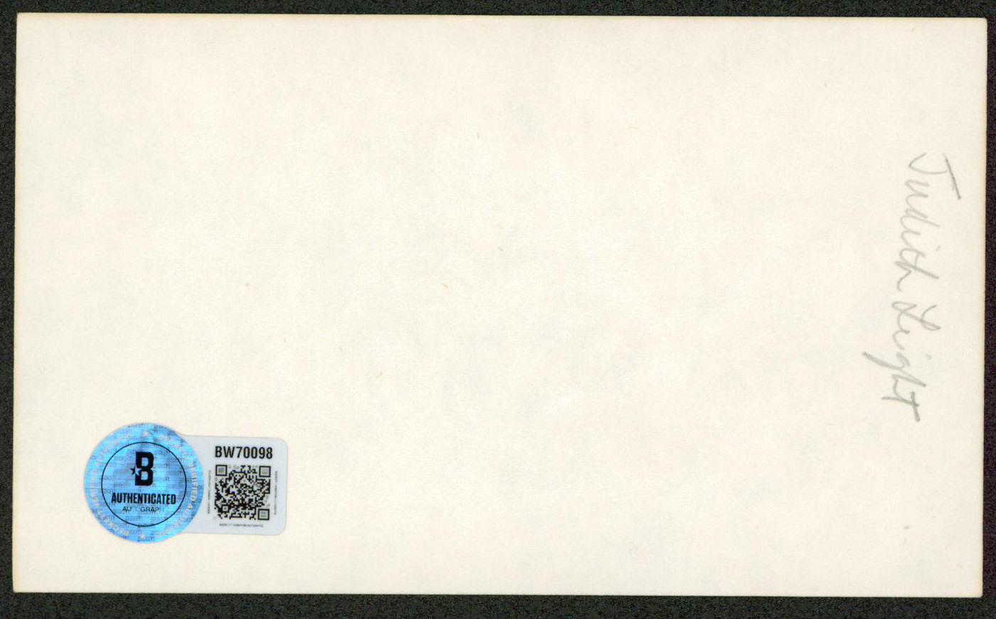 Judith Light Who's the Boss? Authentic Signed 3x5 Index Card BAS #BW70098