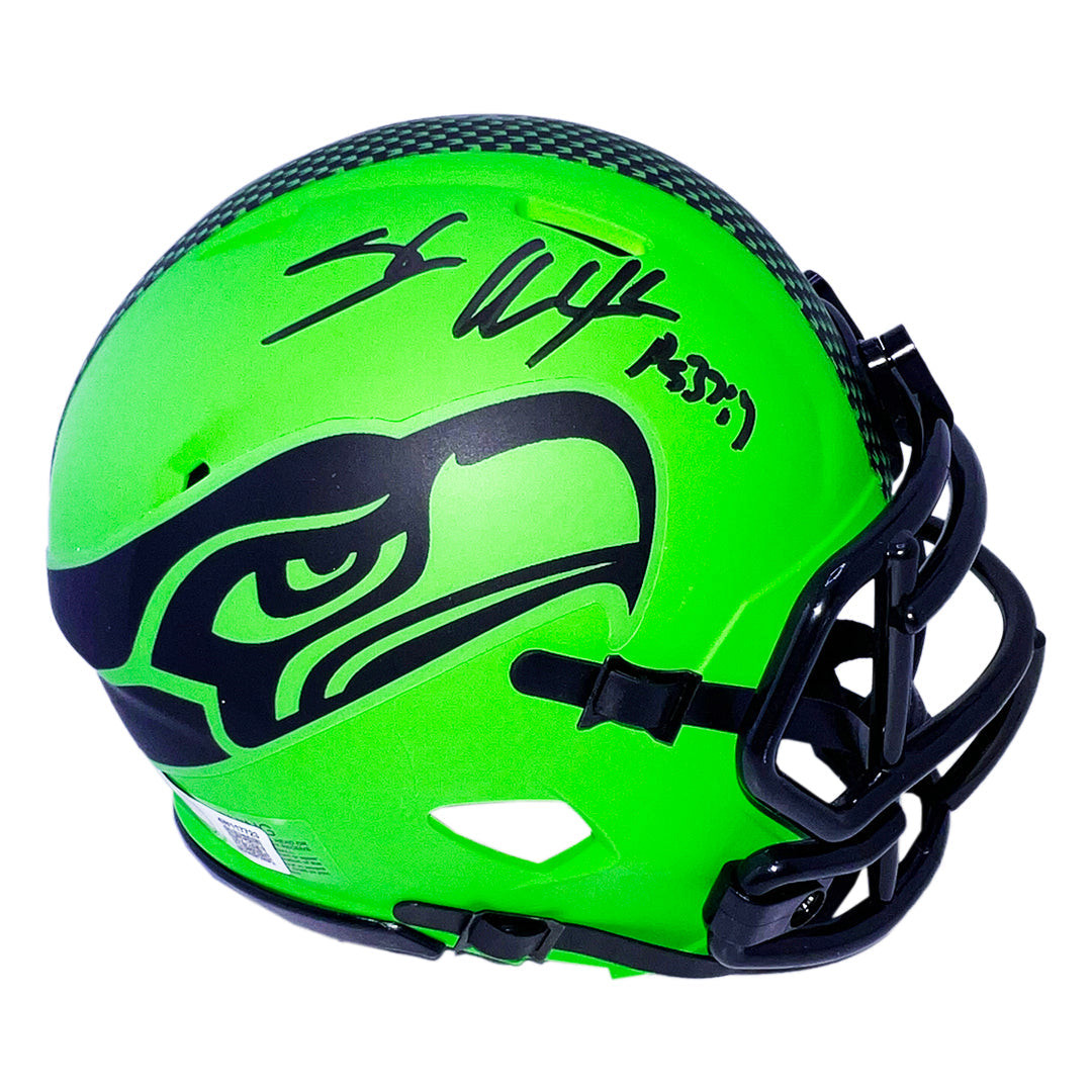 Seahawks Rave Shaun Alexander Signed Psalm Inscription Seattle Seahawks Rave Mini ...