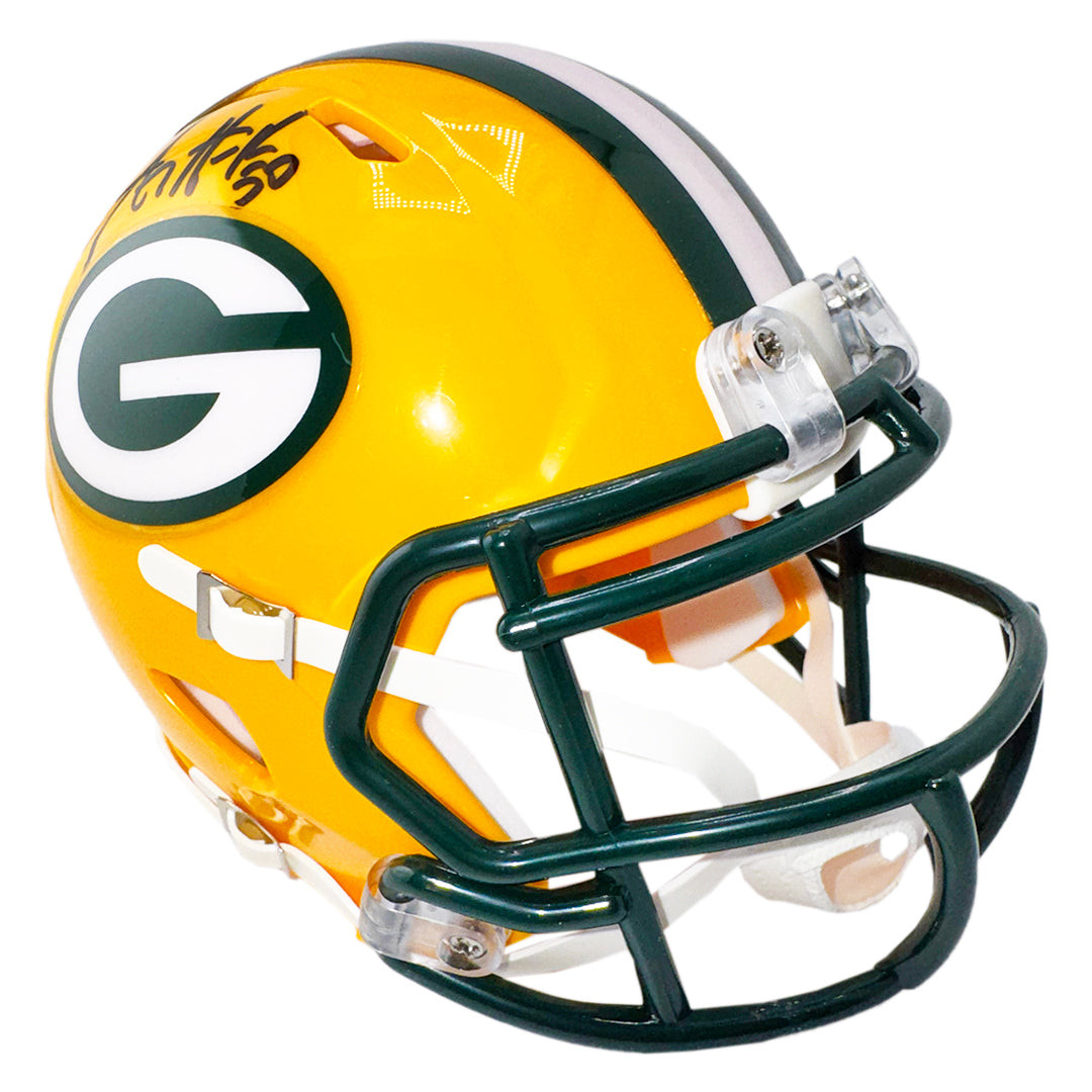 A.J. Hawk Signed Green Bay Packers Speed Mini Football Helmet