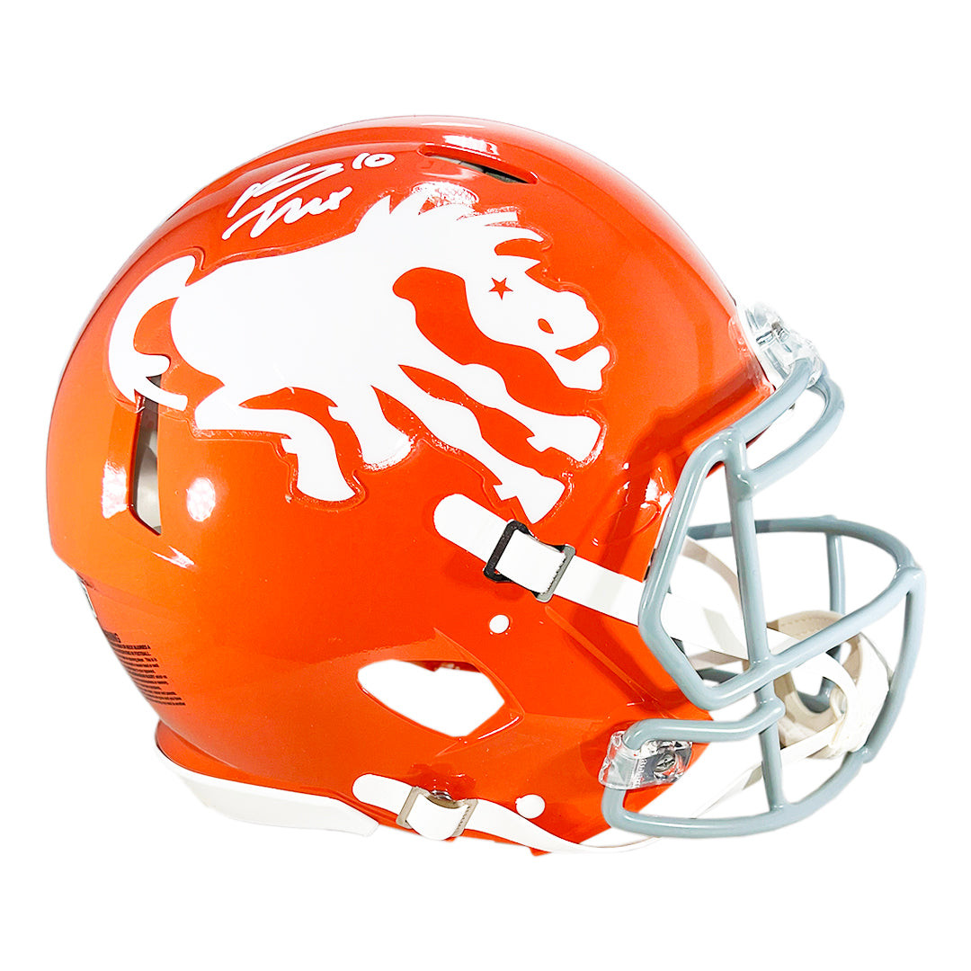 Bo Nix Signed Denver Broncos Throwback 1966 Authentic Speed Full-Size Football Helmet (Beckett)