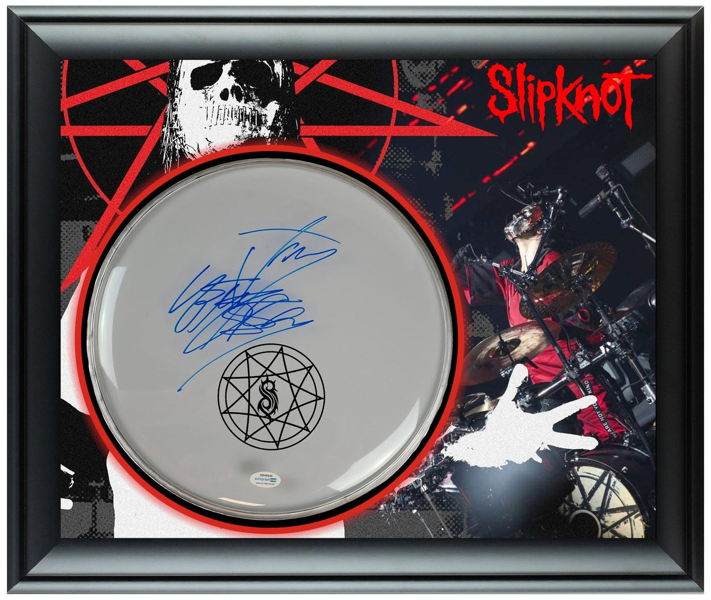 【直筆サイン入り】【非売品】【Slipknot】Jay Weinbergポスター Slipknot Jay Weinberg Signed Custom Framed Drum Head Drumhead