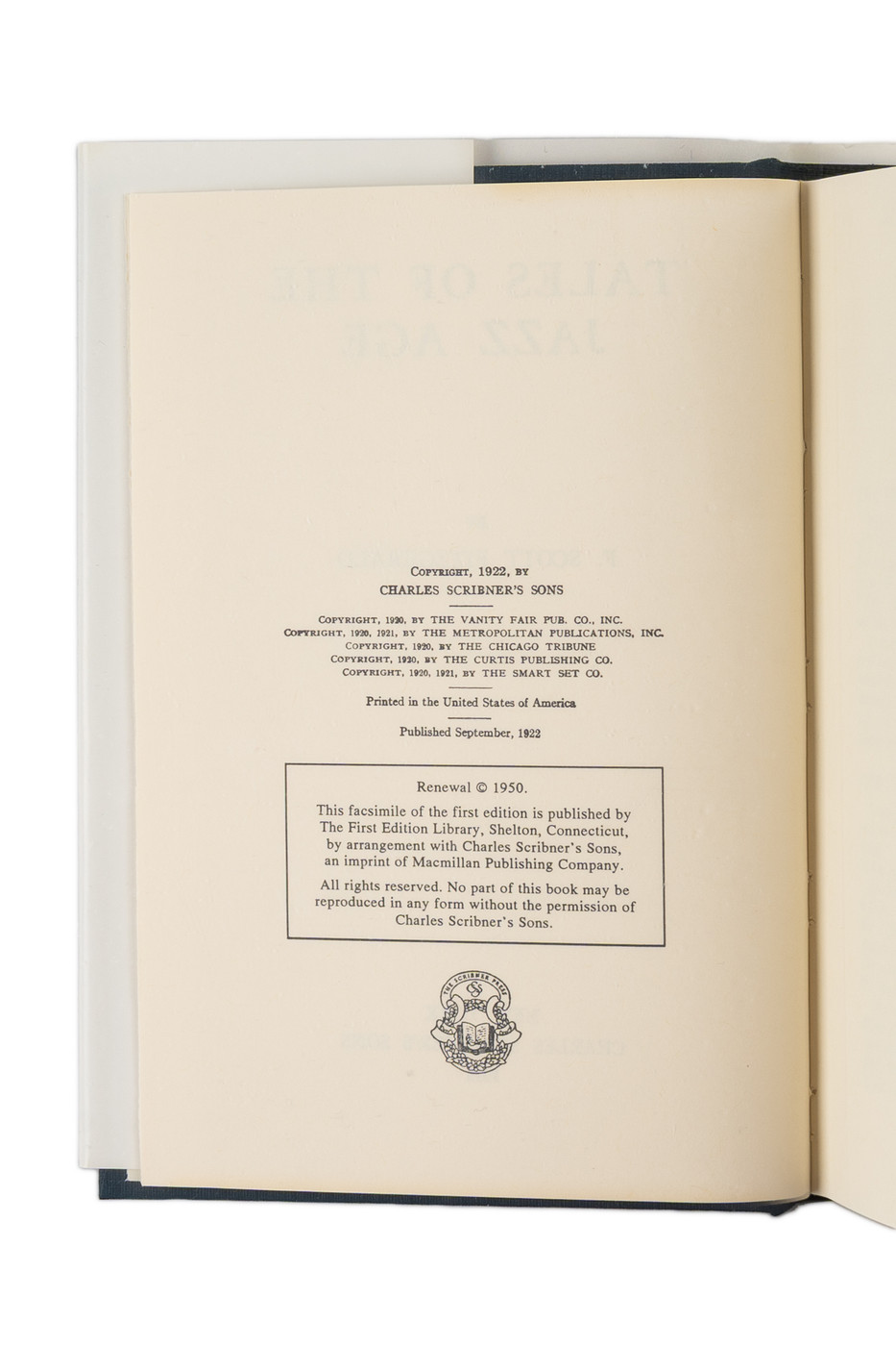 Tales of the Jazz Age First Edition Library Printing