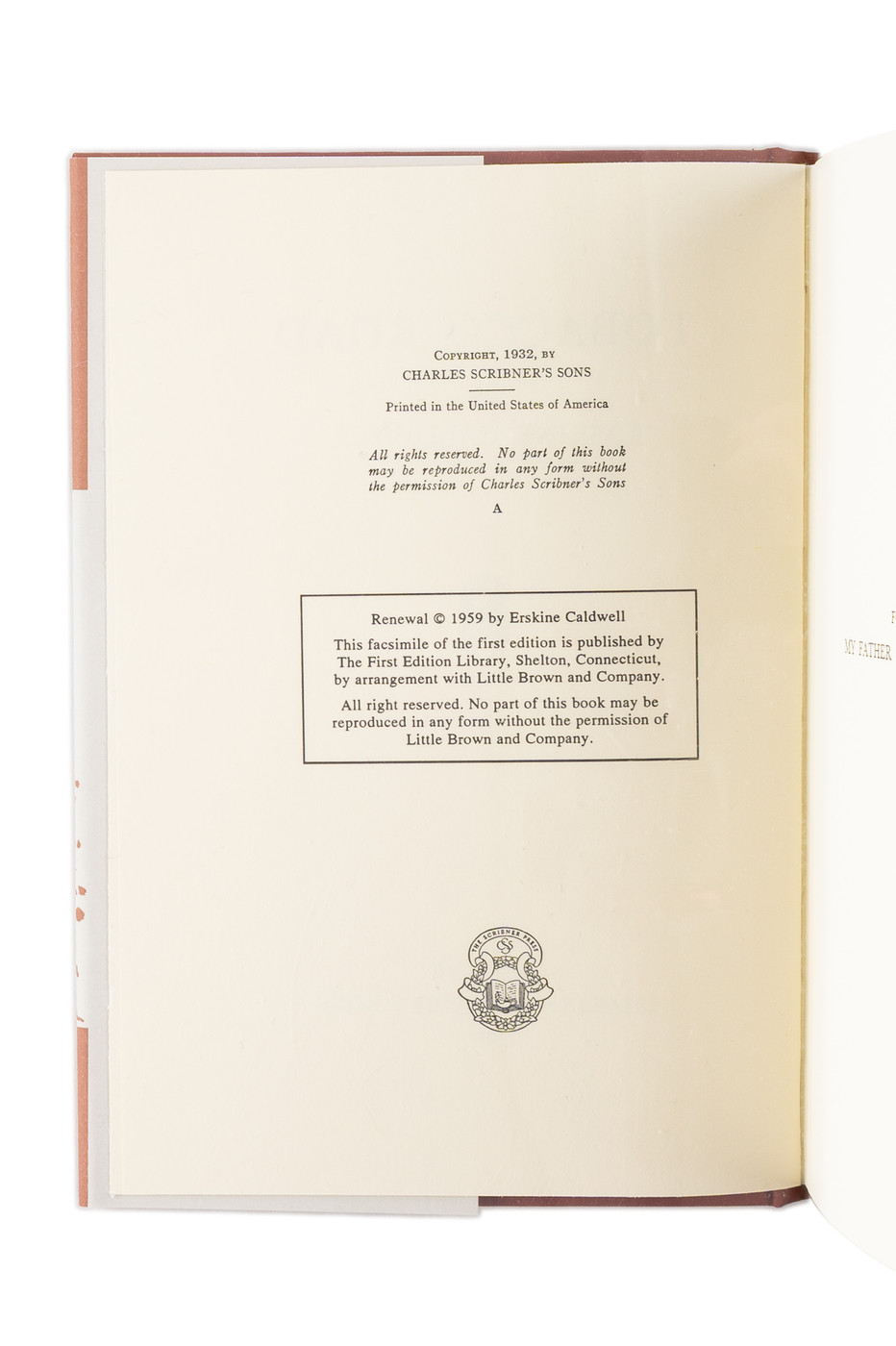 Tobacco Road First Edition Library Printing