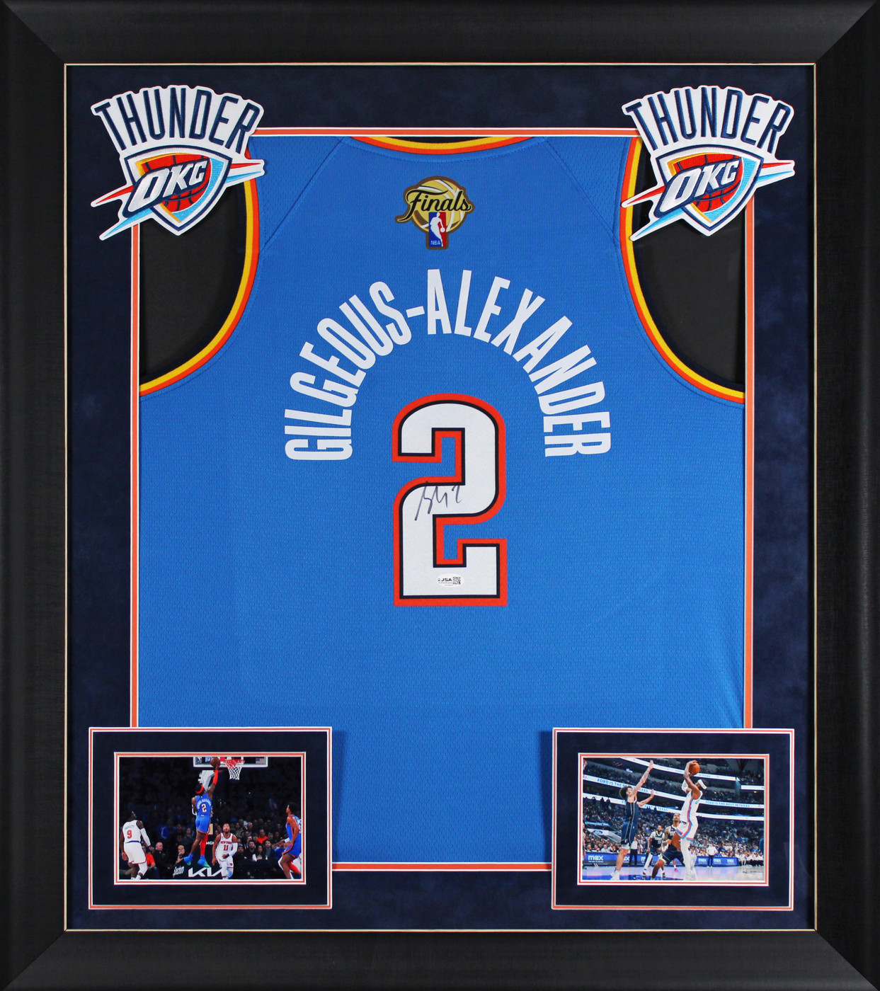 Thunder Shai Gilgeous-Alexander Signed Blue Nike Finals Ed. Framed Jersey JSA