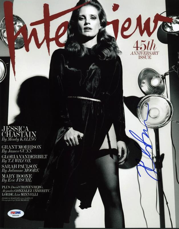 Jessica Chastain Sexy Signed Authentic 11X14 Photo Autographed PSA/DNA #X80069