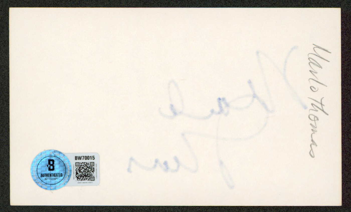 Marlo Thomas That Girl Authentic Signed 3x5 Index Card Autographed BAS