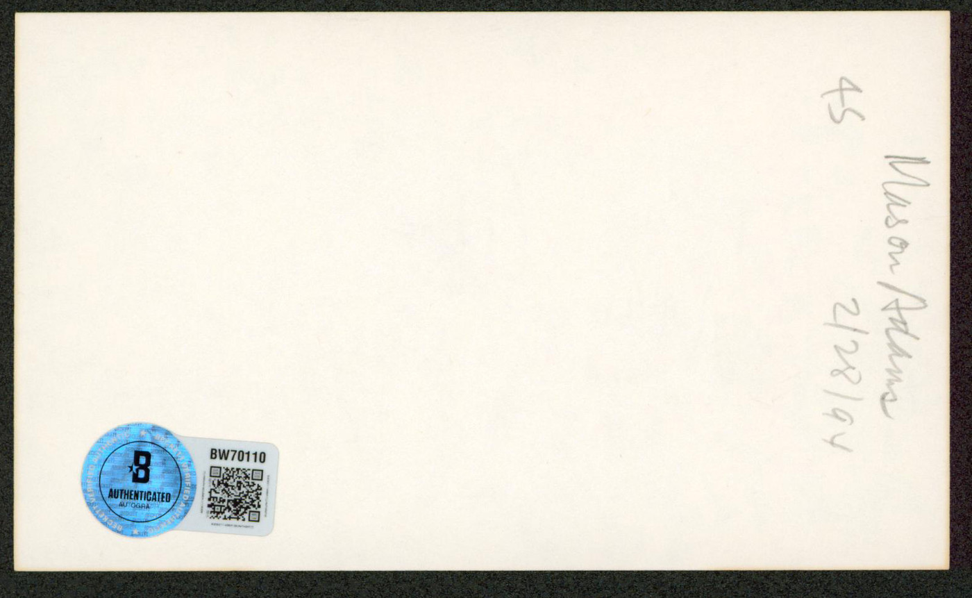 Mason Adams Son in Law Authentic Signed 3x5 Index Card Autographed BAS