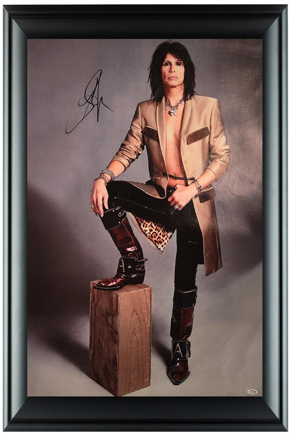 Aerosmith Steven Tyler Autographed Debonair Framed 24x36 Canvas Photo Video Proof