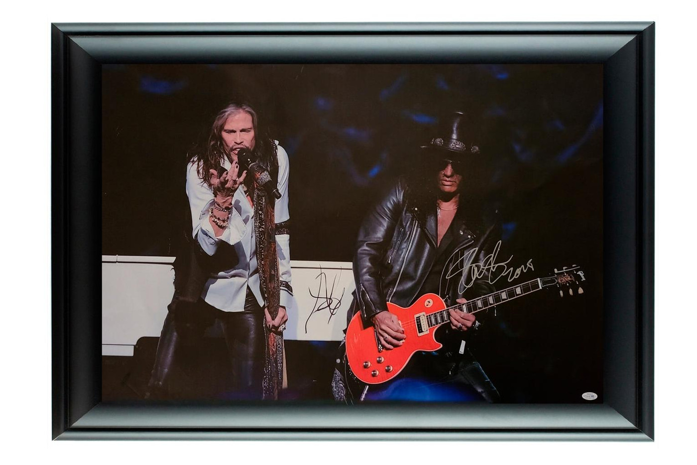 Aerosmith Steven Tyler Guns N Roses Slash Signed 24x36 Framed Canvas ACOA