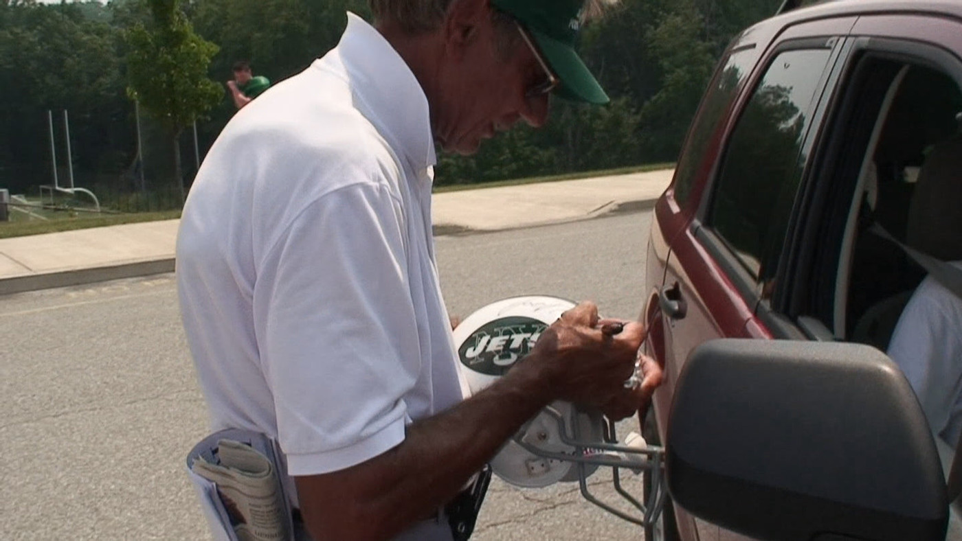 Joe Namath Signed NY Jets 22x26 Canvas Painting Print Version 1