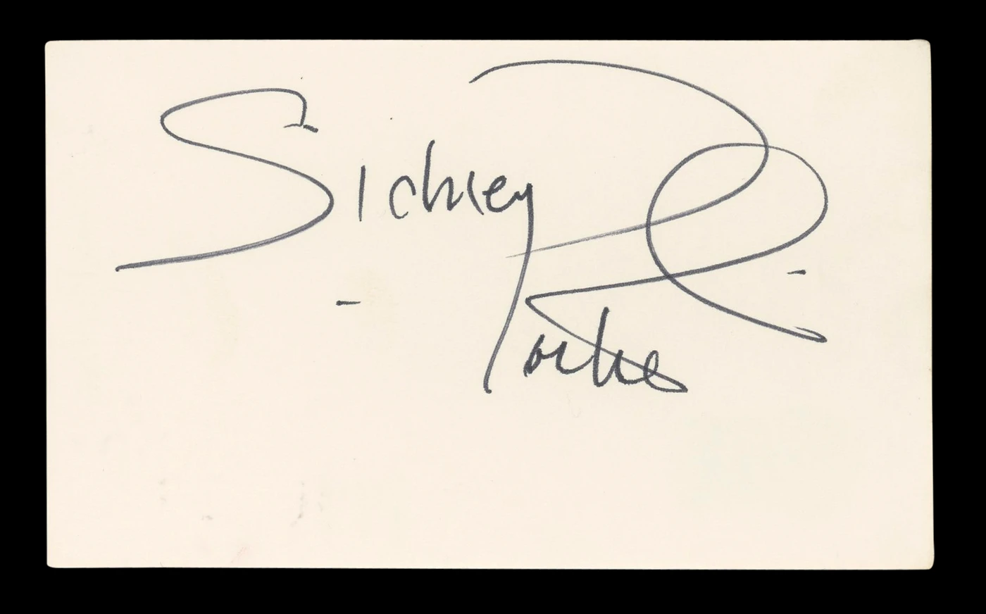 Sidney Poitier In The Heat of the Night Signed 3x5 Index Card BAS #BL96438