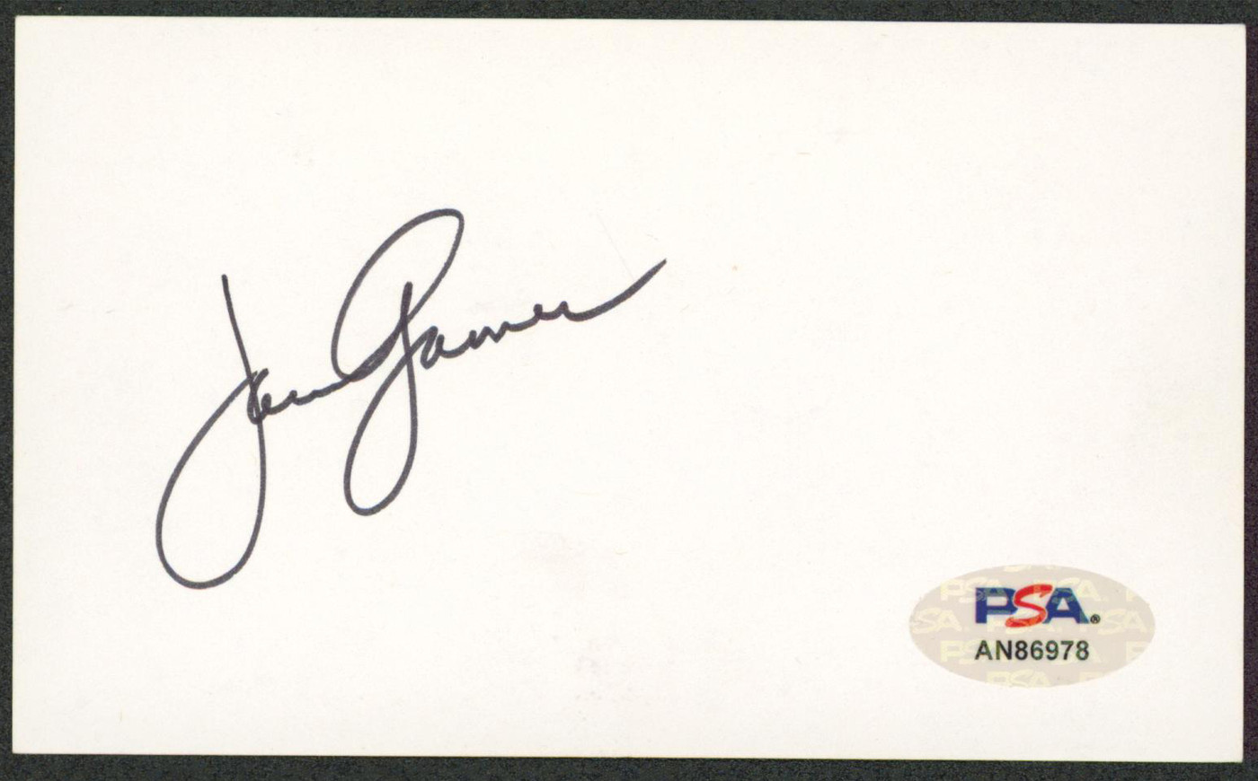 James Garner The Notebook Signed 3x5 Index Card Autographed PSA/DNA #AN86978