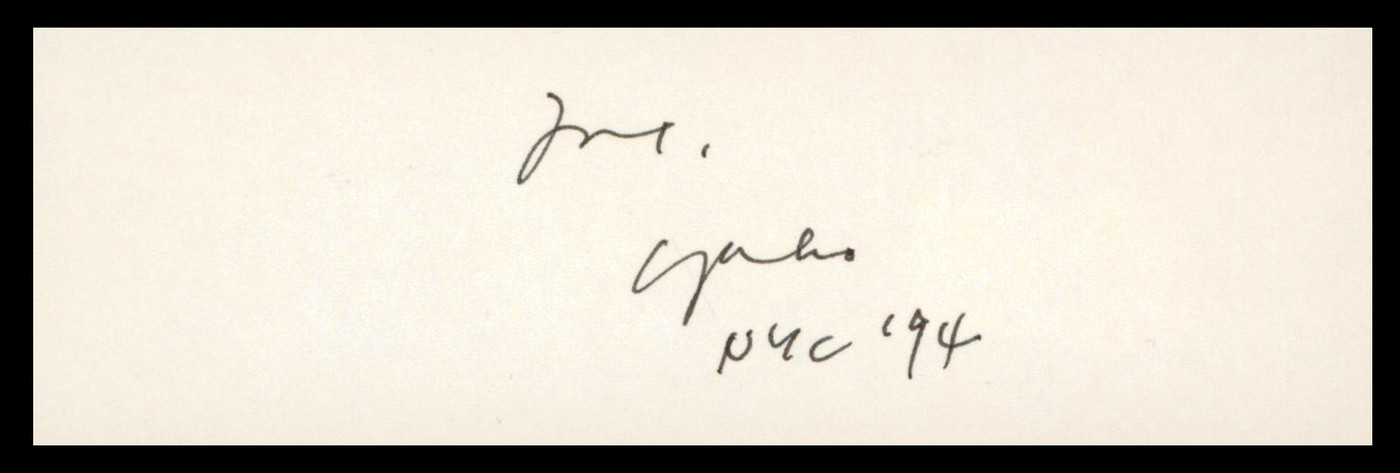 Yoko Ono Musician "NYC '94" Authentic Signed 1.5x5 Cut Signature BAS #AD70381