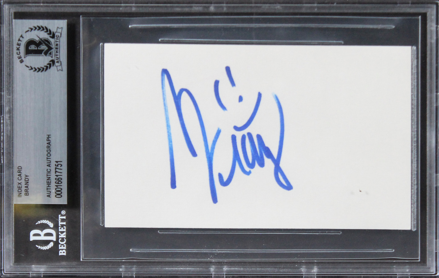 Brandy Singer "Smiley Face" Authentic Signed 3x5 Index Card BAS Slabbed 1