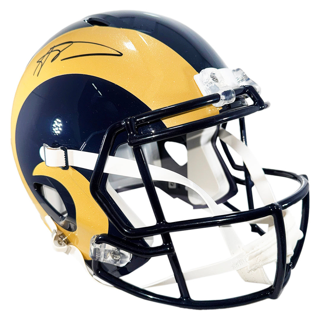 Aaron Donald Signed Los Angeles Rams Throwback 00-16 Speed Full-Size Replica Football Helmet (Beckett)