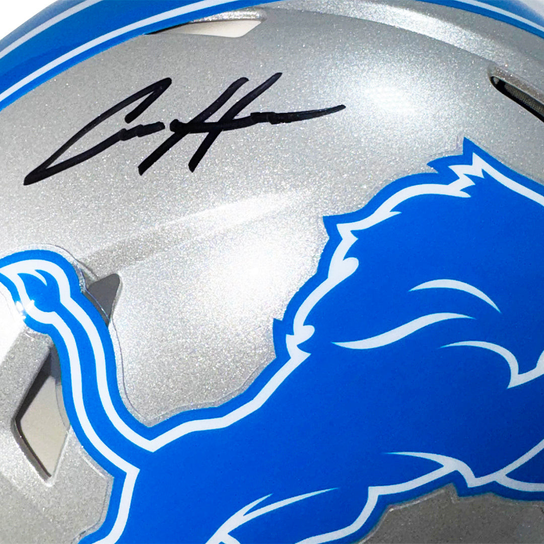 Aidan Hutchinson Signed Detroit Lions Authentic 2024 Speed Full-Size Football Helmet (Beckett)