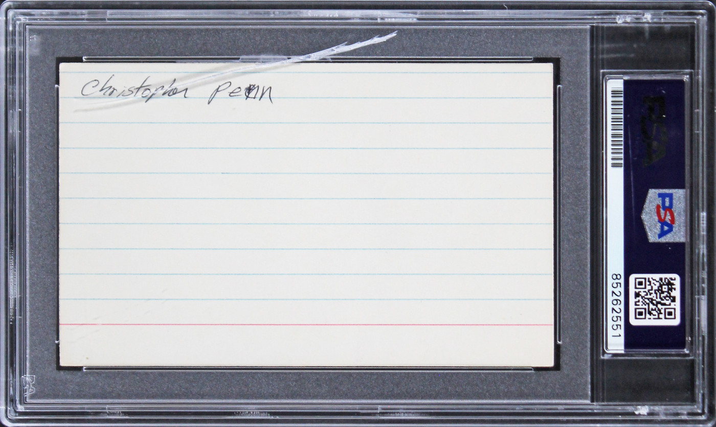 Chris Penn Footloose Authentic Signed 3x5 Index Card PSA/DNA Slabbed