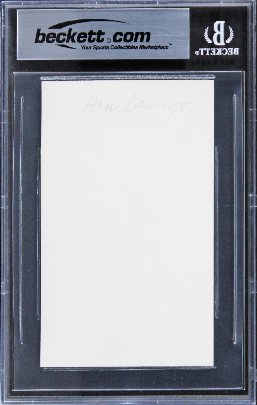 Anne Bancroft The Graduate Authentic Signed 3x5 Index Card BAS Slabbed