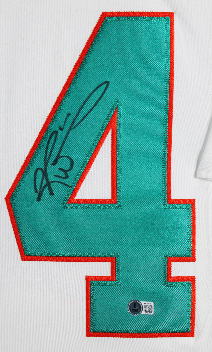 Dolphins Ricky Williams Signed White Nike Limited Framed Jersey BAS Witnessed 2
