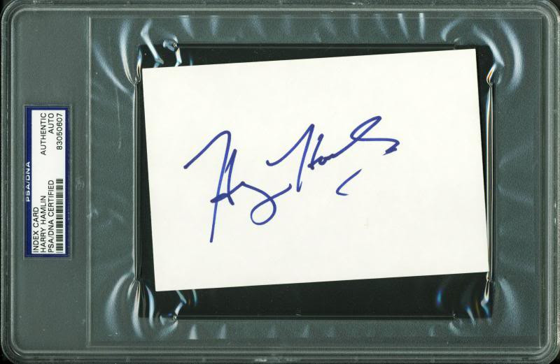 Harry Hamlin Authentic Signed 4X6 Index Card Autographed PSA/DNA Slabbed