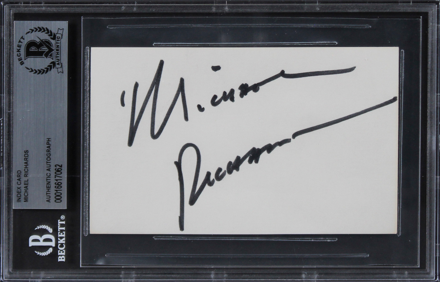 Michael Richards Seinfeld Authentic Signed 3x5 Index Card BAS Slabbed 2