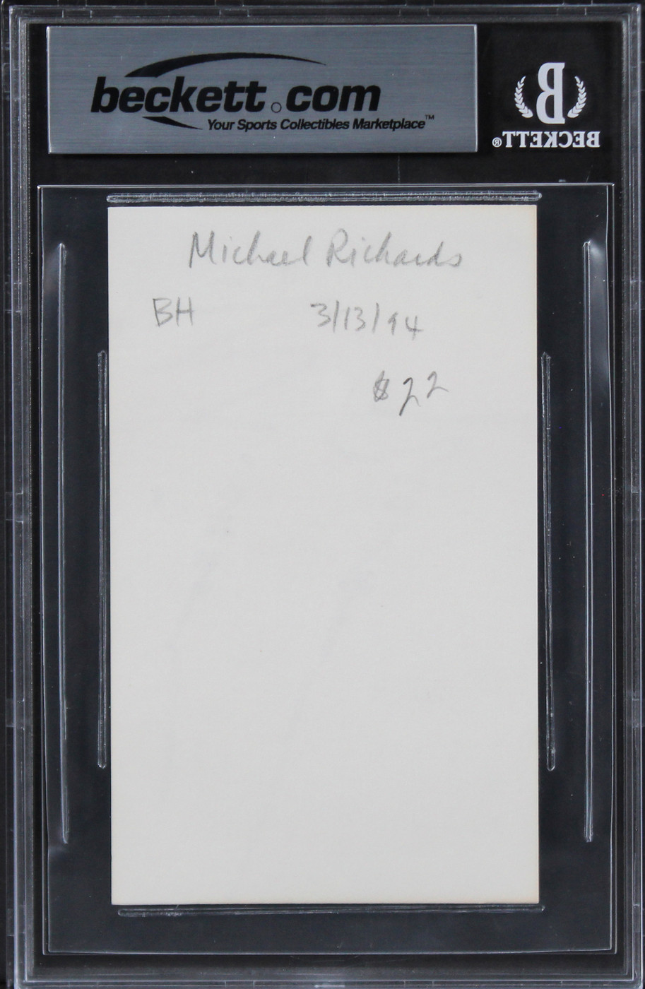Michael Richards Seinfeld Authentic Signed 3x5 Index Card BAS Slabbed 2