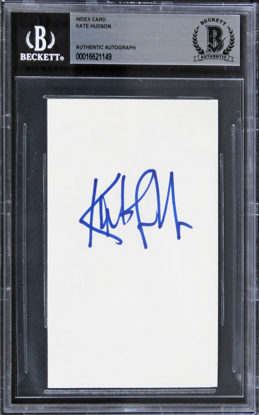 Kate Hudson Almost Famous Authentic Signed 3x5 Index Card BAS Slabbed