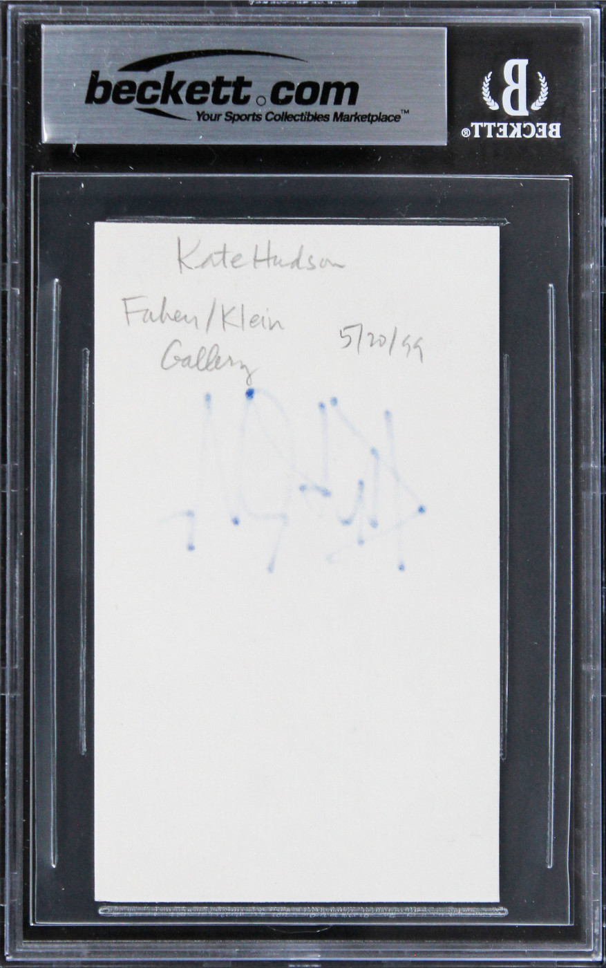 Kate Hudson Almost Famous Authentic Signed 3x5 Index Card BAS Slabbed