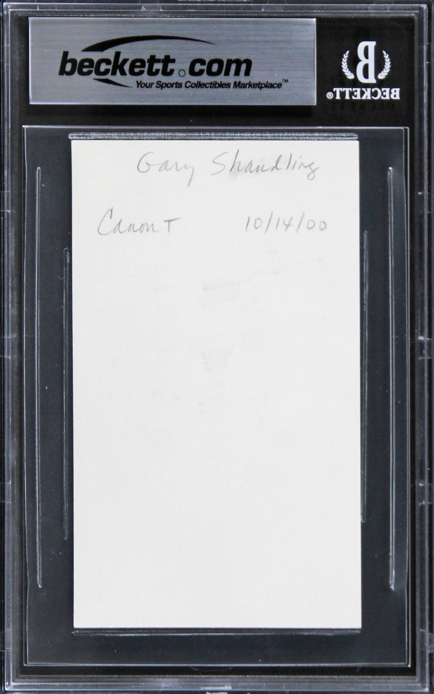 Garry Shandling The Larry Sanders Show Signed 3x5 Index Card BAS Slabbed Version 1