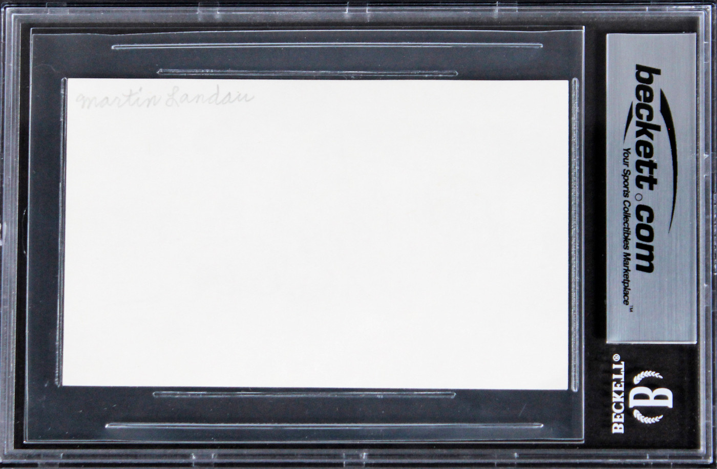 Martin Landau Crimes and Misdemeanors Signed 3x5 Index Card BAS Slabbed 1
