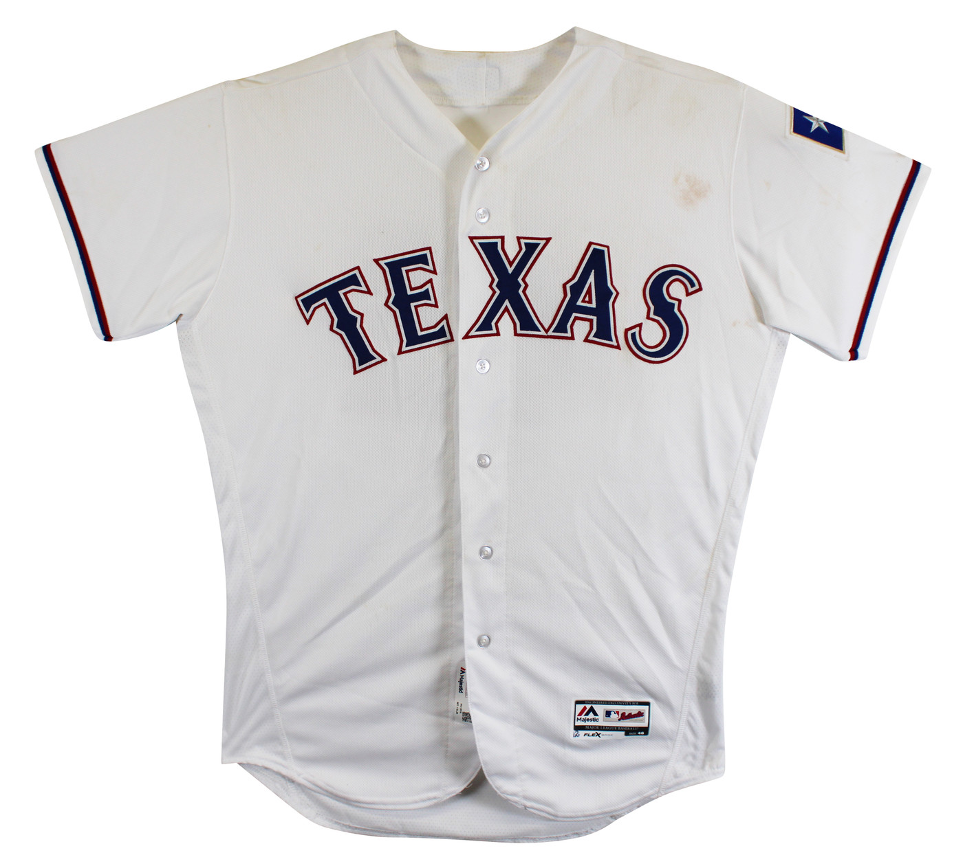 Rougned Odor Game Used Jackie Robinson Day White Majestic Flexbase Jersey MLB