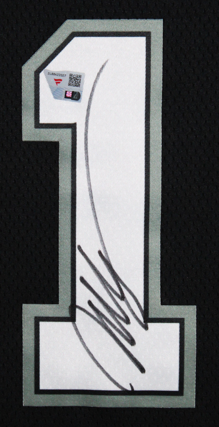 Spurs Victor Wembanyama Signed Black Nike Framed Jersey Fanatics