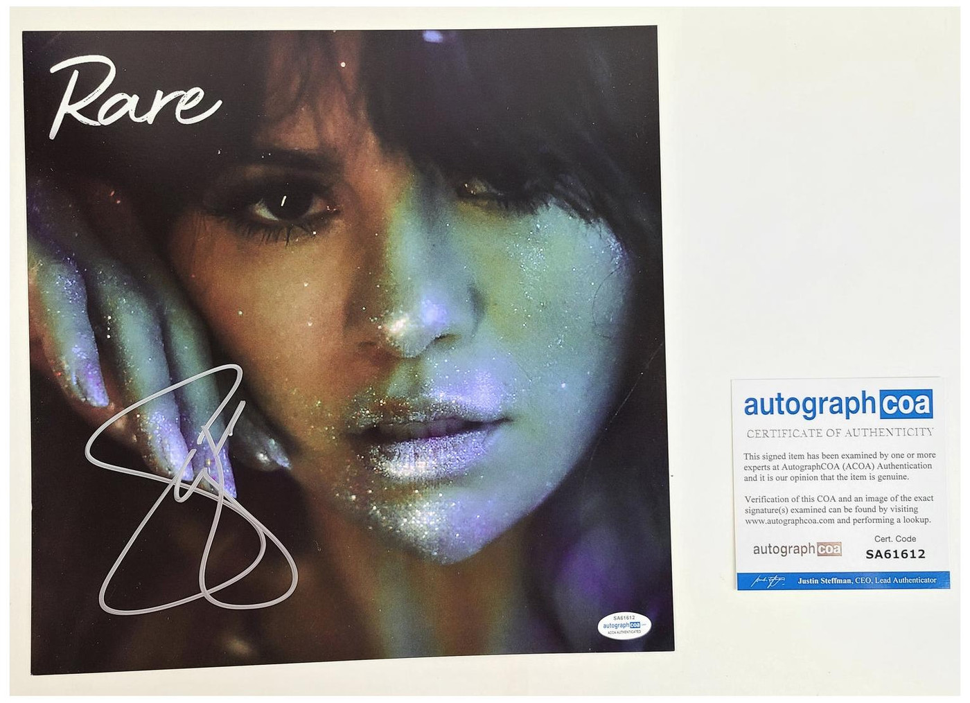 Selena Gomez Signed Rare Autographed LP Album 12x12 Flat ACOA Version 1