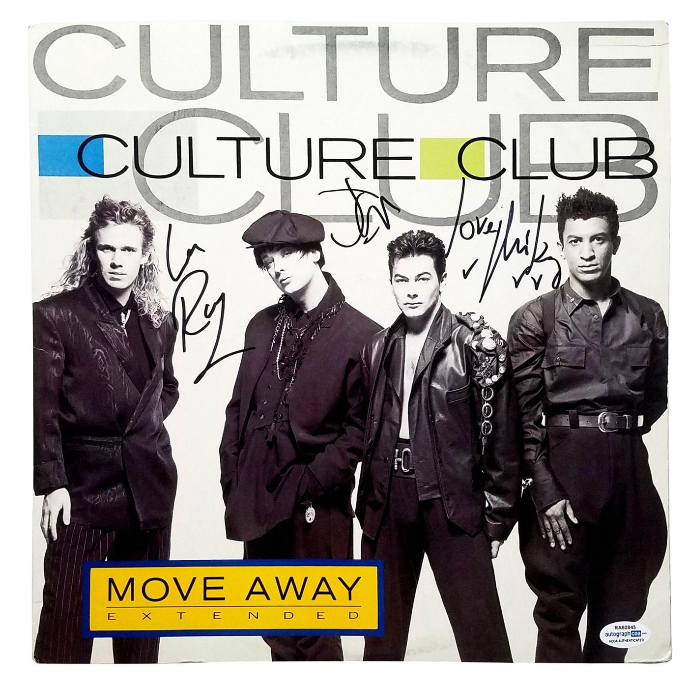 Culture Club Signed X3 Autographed Move Away Album LP ACOA Version 1