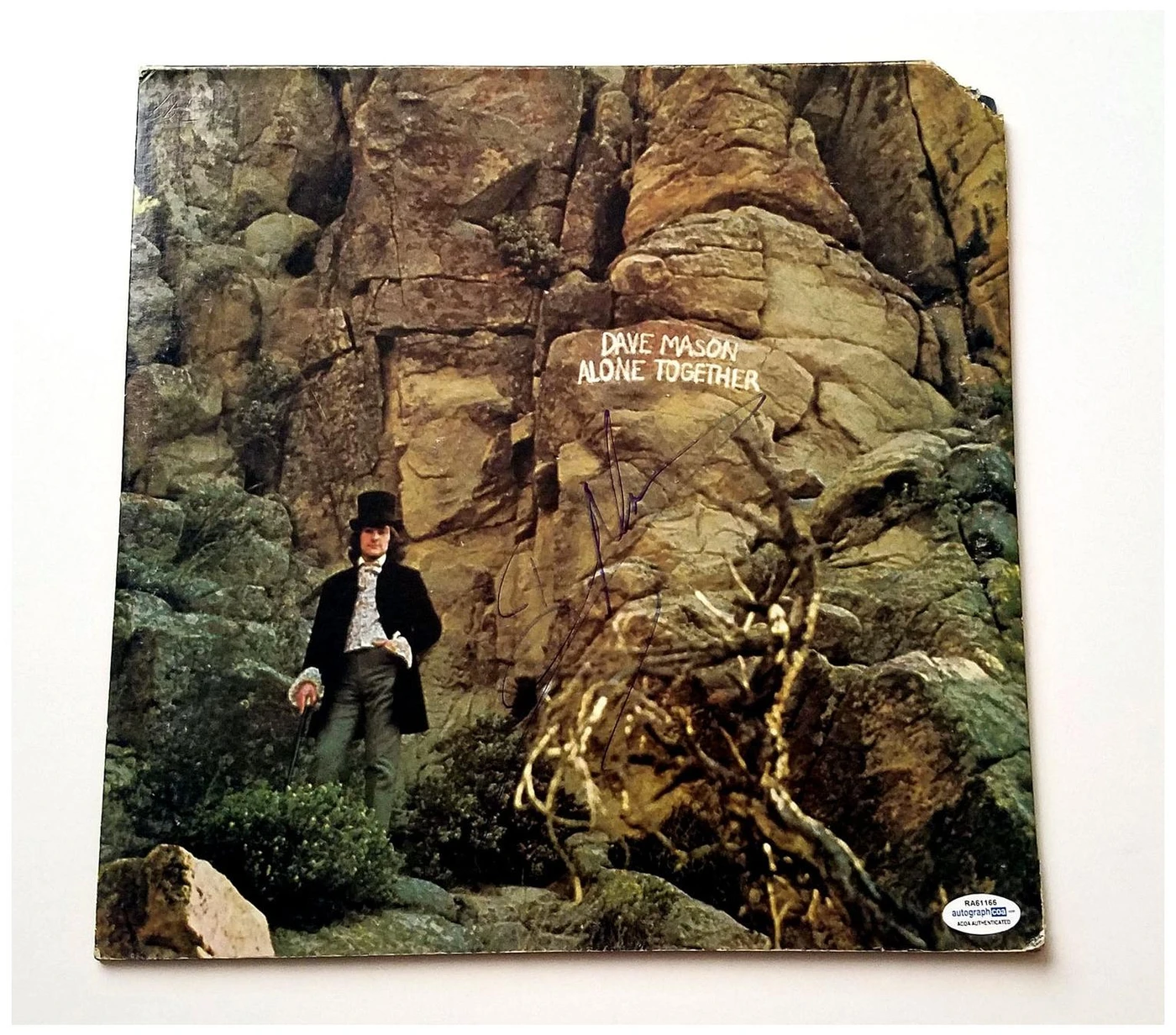 Dave Mason Signed Record Album LP Cover Alone Together ACOA