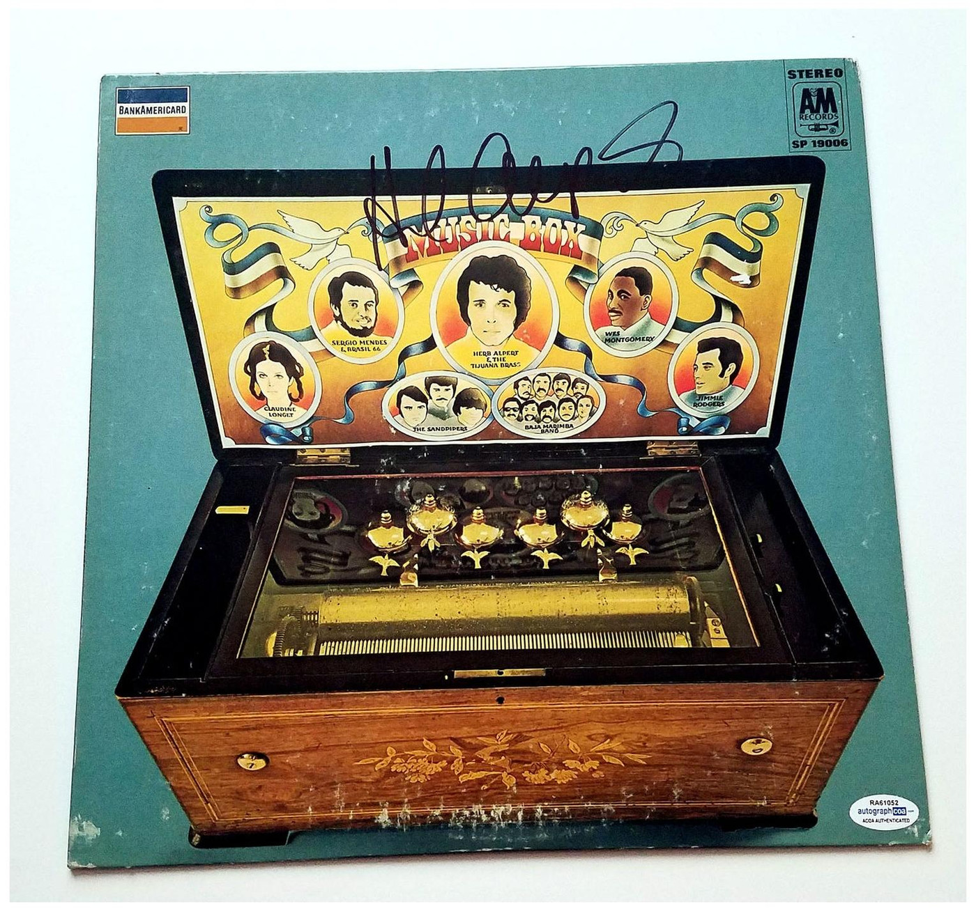 Herb Alpert Signed Autographed Music Box Album Cover LP ACOA -
