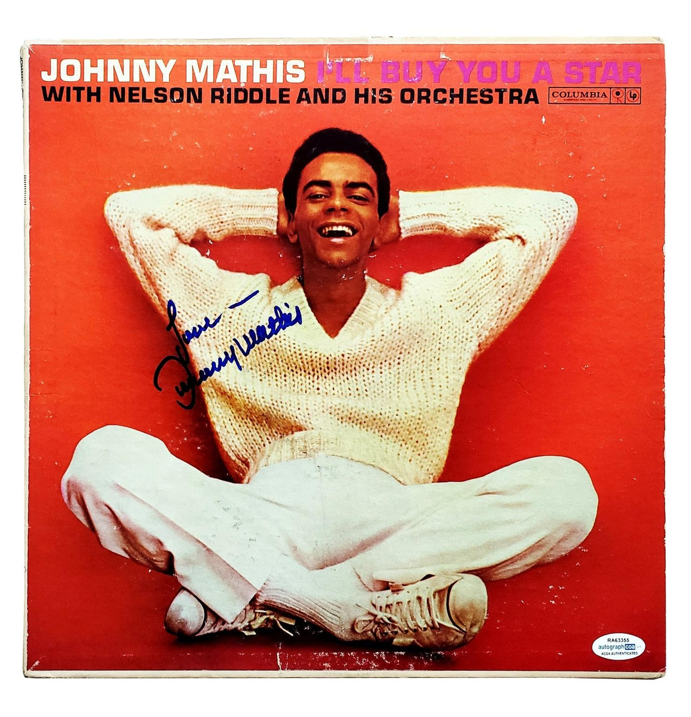 Johnny Mathis Signed Autographed Record Album LP ACOA Version 1