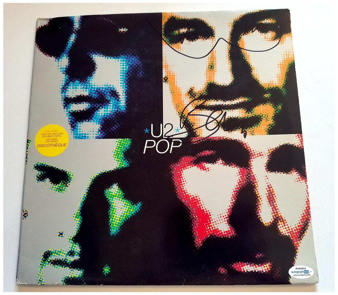 U2 Bono Signed Autographed War Album Cover w/ Sketch ACOA -