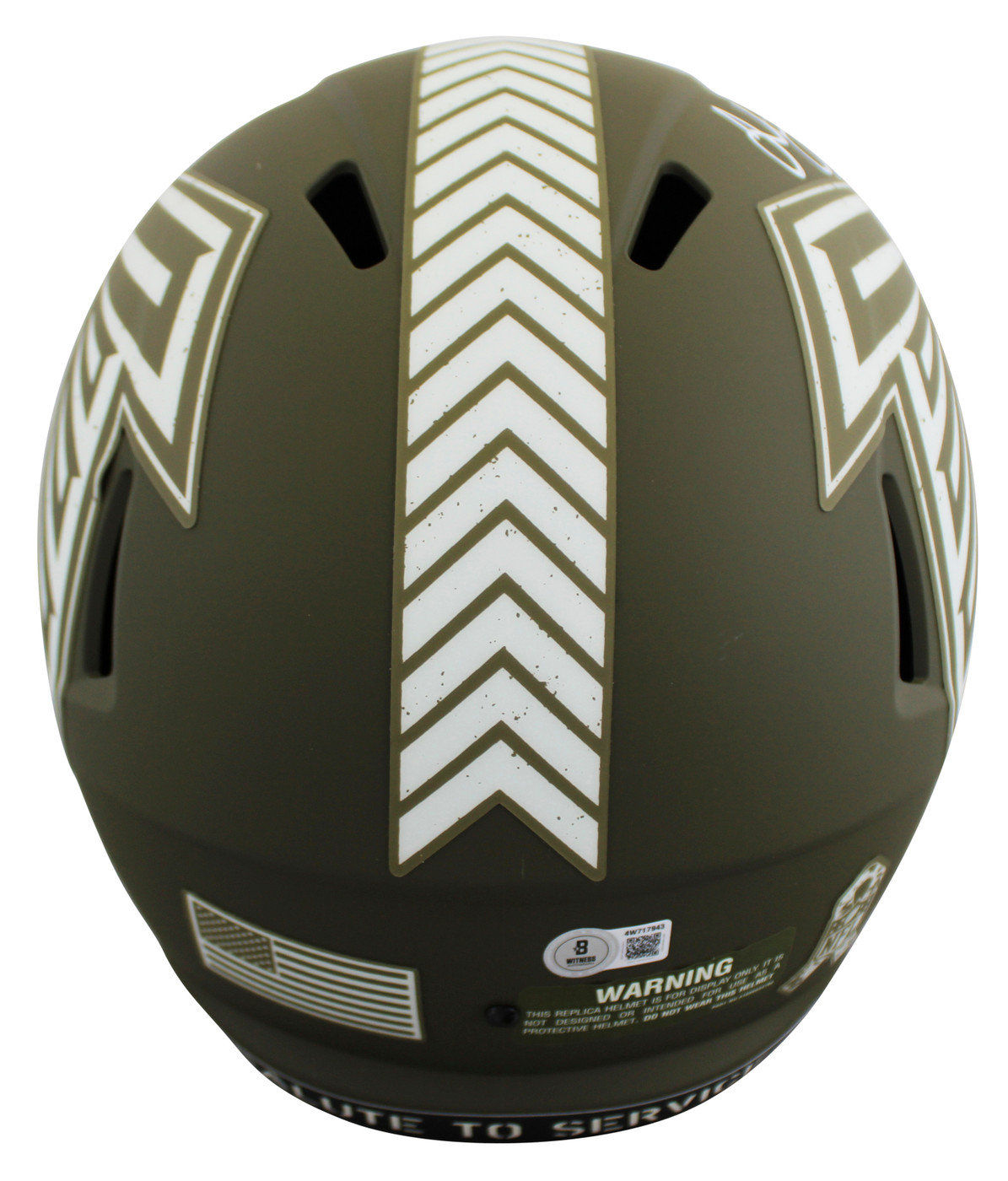 Falcons Julio Jones Signed Salute To Service Full Size Speed Rep Helmet BAS Wit