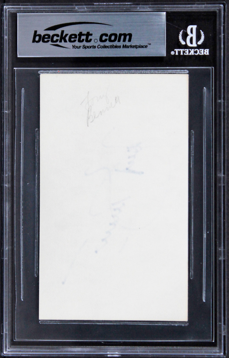 Tony Bennett Musician Authentic Signed 3x5 Index Card Autographed BAS Slabbed 2