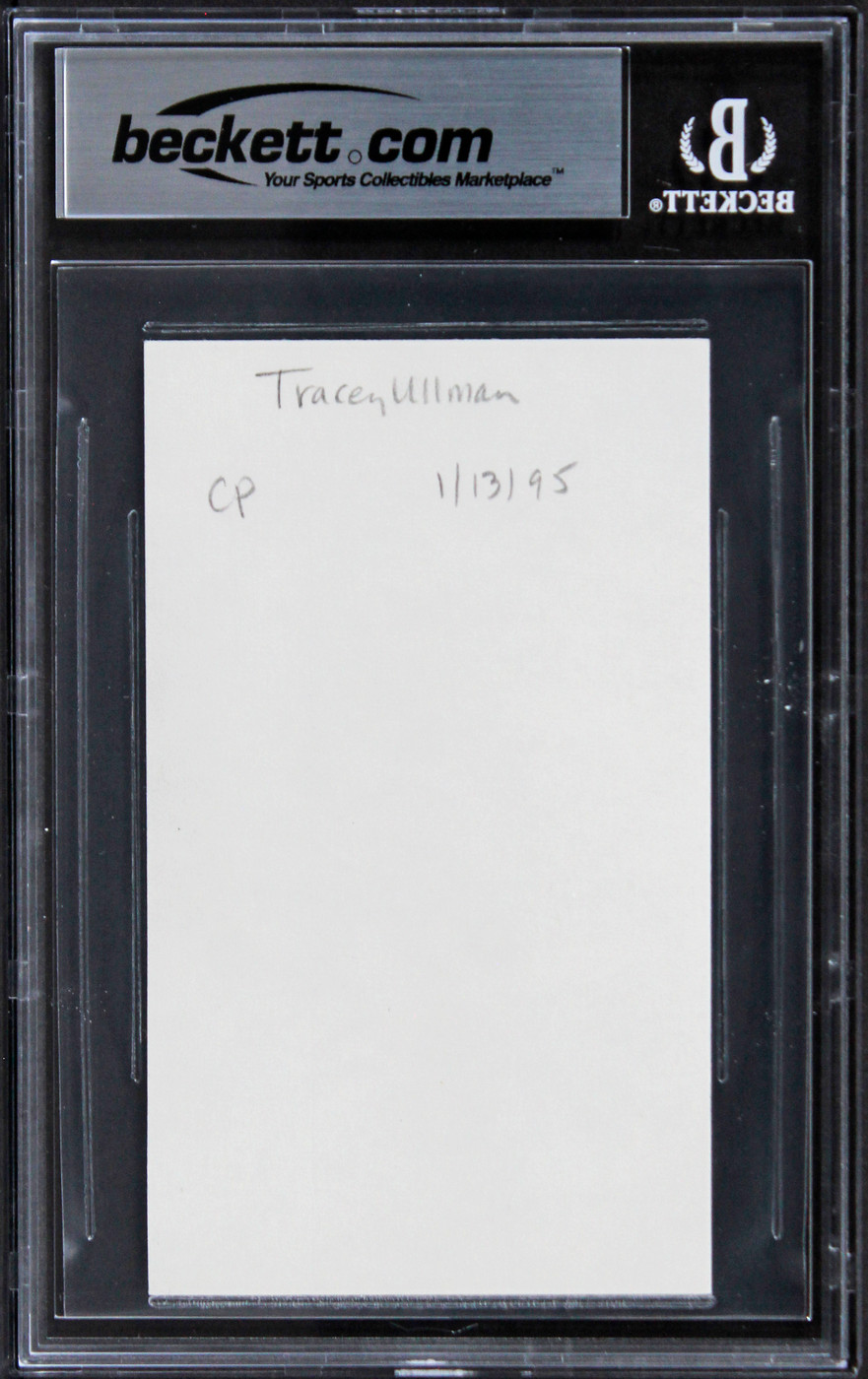 Tracey Ullman The Tracey Ullman Show Signed 3x5 Index Card BAS Slabbed