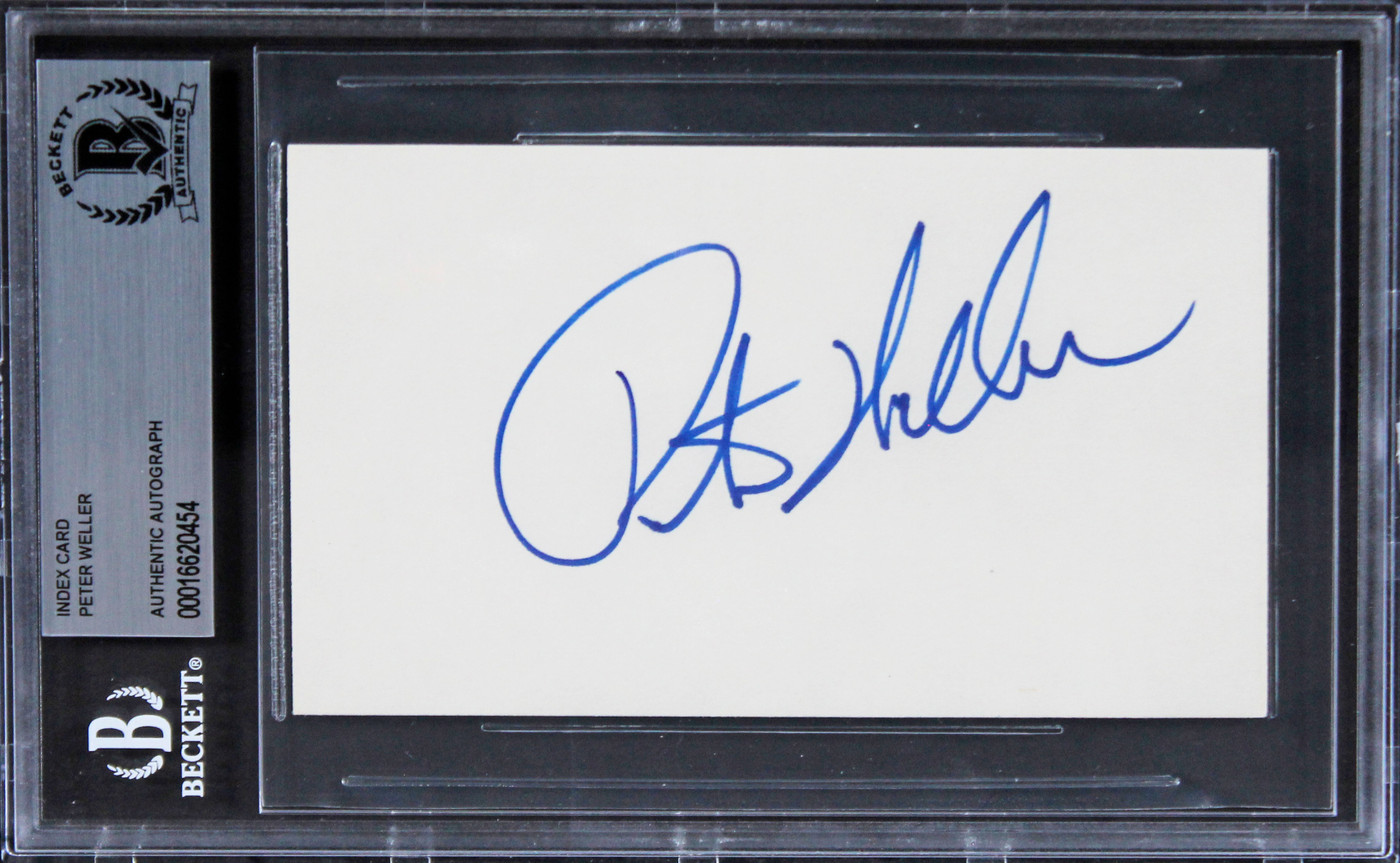Peter Weller RoboCop Authentic Signed 3x5 Index Card Autographed BAS Slabbed Version 1