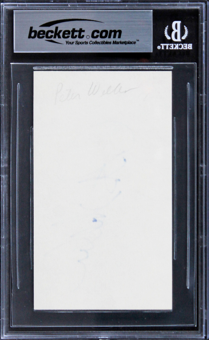 Peter Weller RoboCop Authentic Signed 3x5 Index Card Autographed BAS Slabbed Version 1