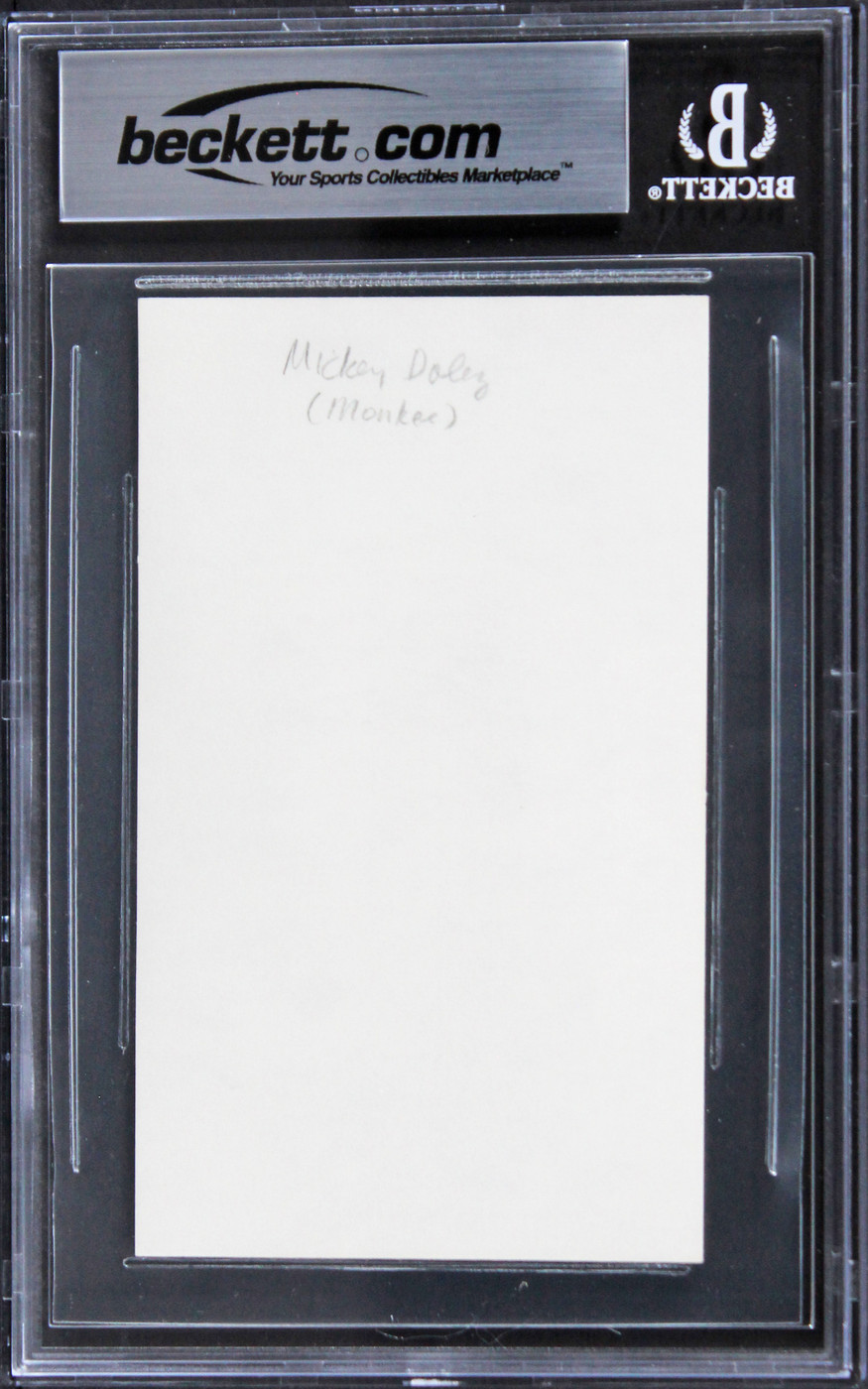 Micky Dolenz The Monkees Authentic Signed 3x5 Index Card Autographed BAS Slabbed