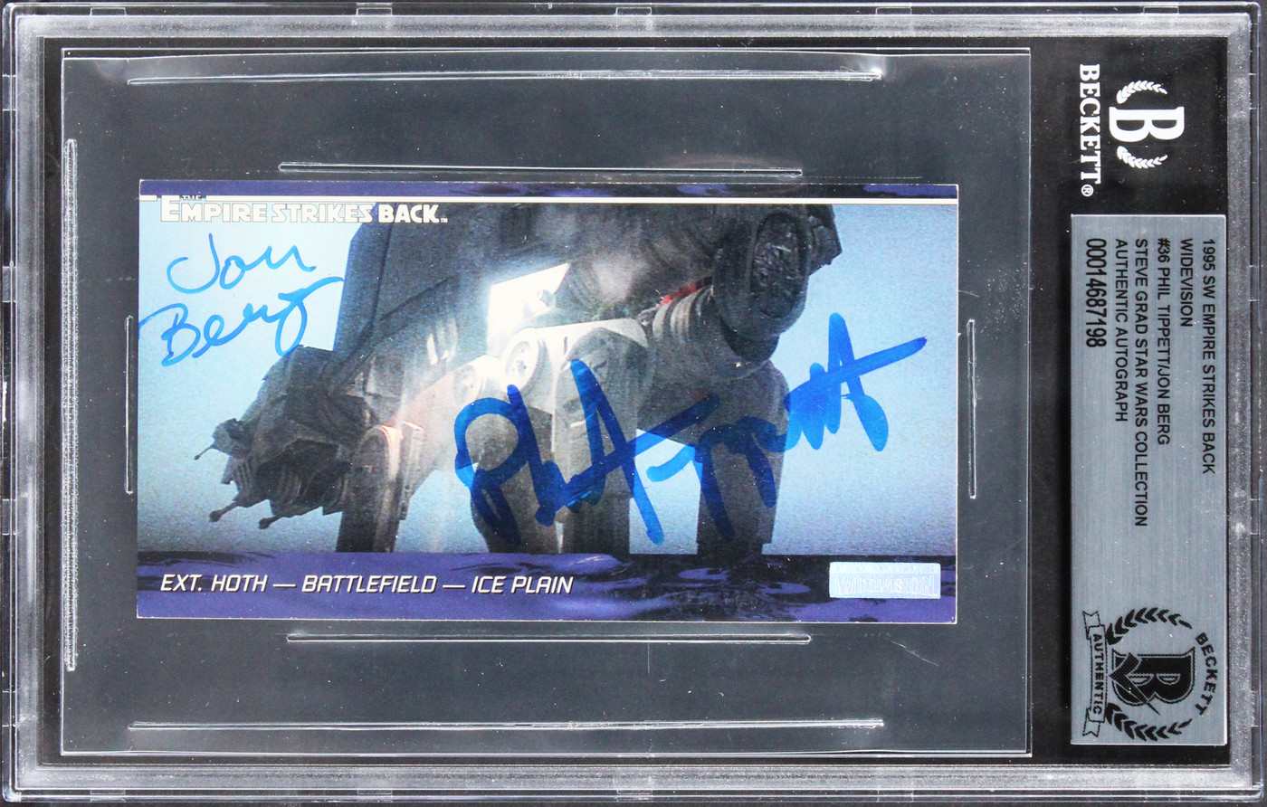 Phil Tippett, Jon Berg Star Wars Signed 1995 SW ESB Widevision #36 Card BAS Slab