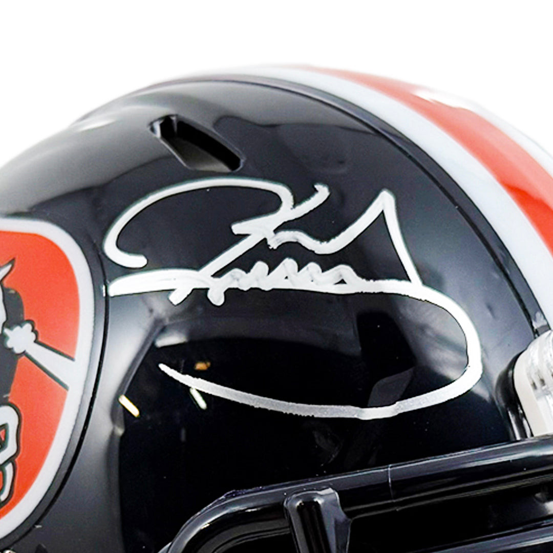 Karl Mecklenburg Signed Denver Broncos Color Rush Speed Mini Football Helmet (JSA)