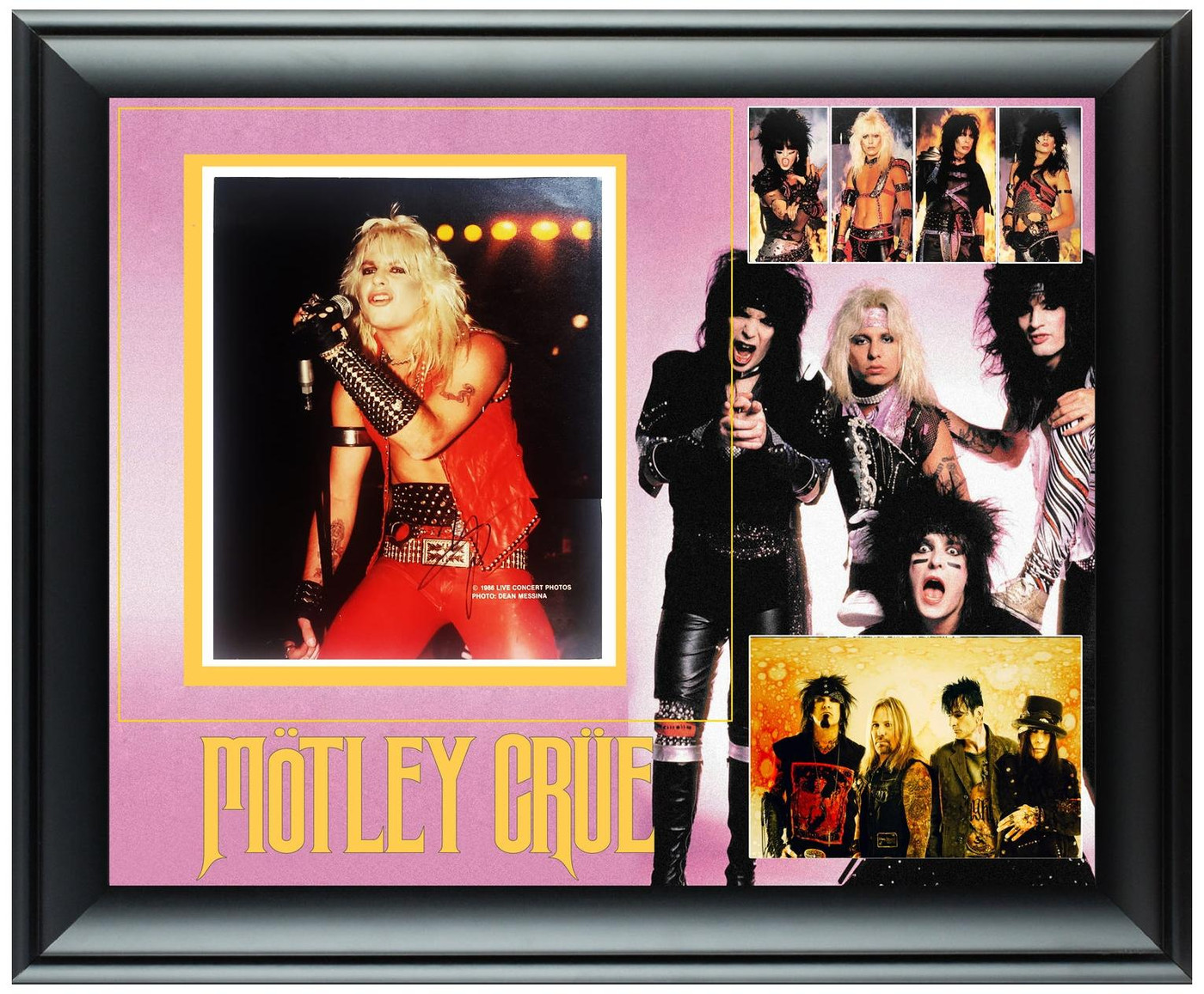 Motley Crue Vince Neil Signed Framed Custom Photo Display ACOA -
