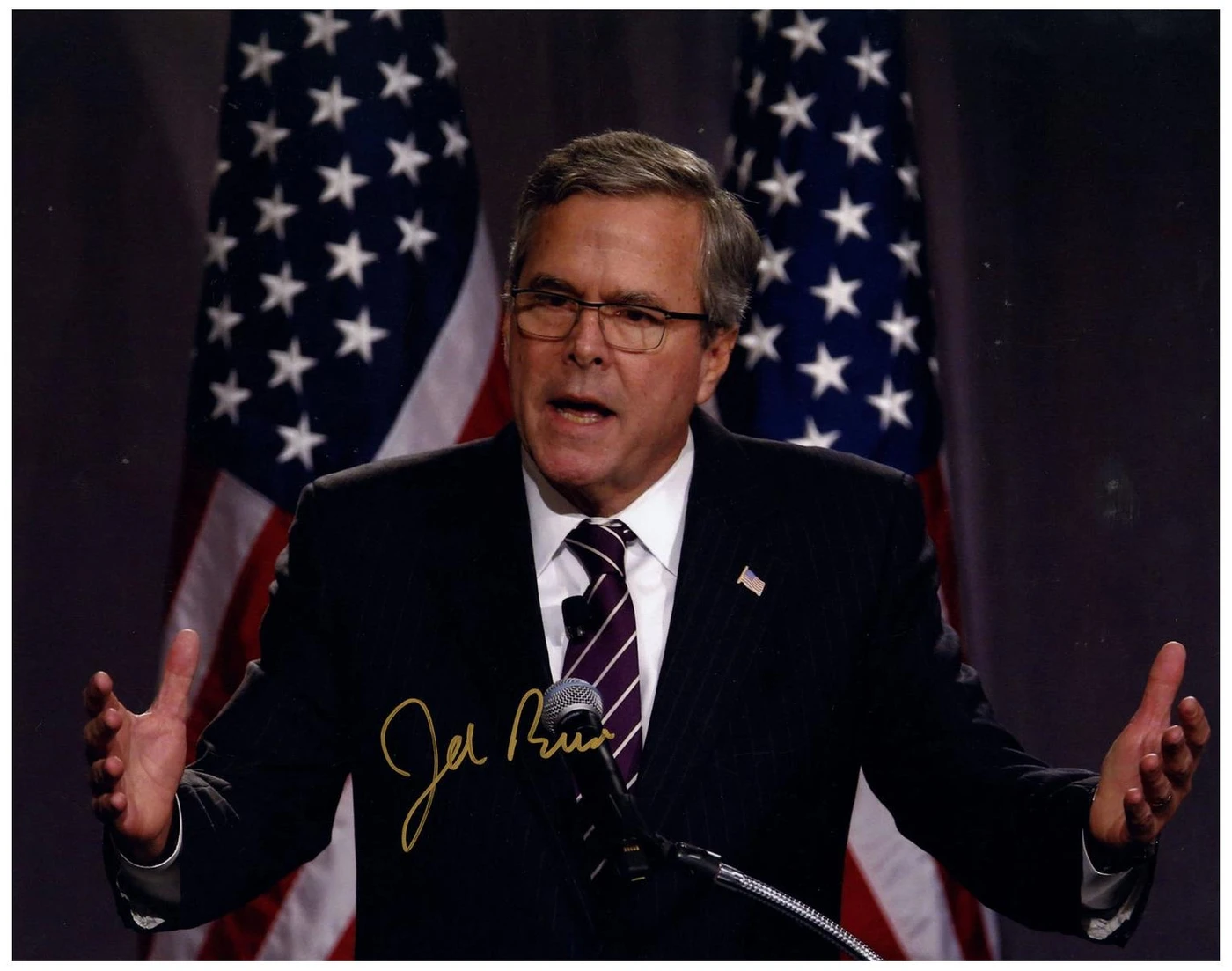 Jeb Bush Signed Autographed 11x14 Photo George W. Bush Brother Version 1