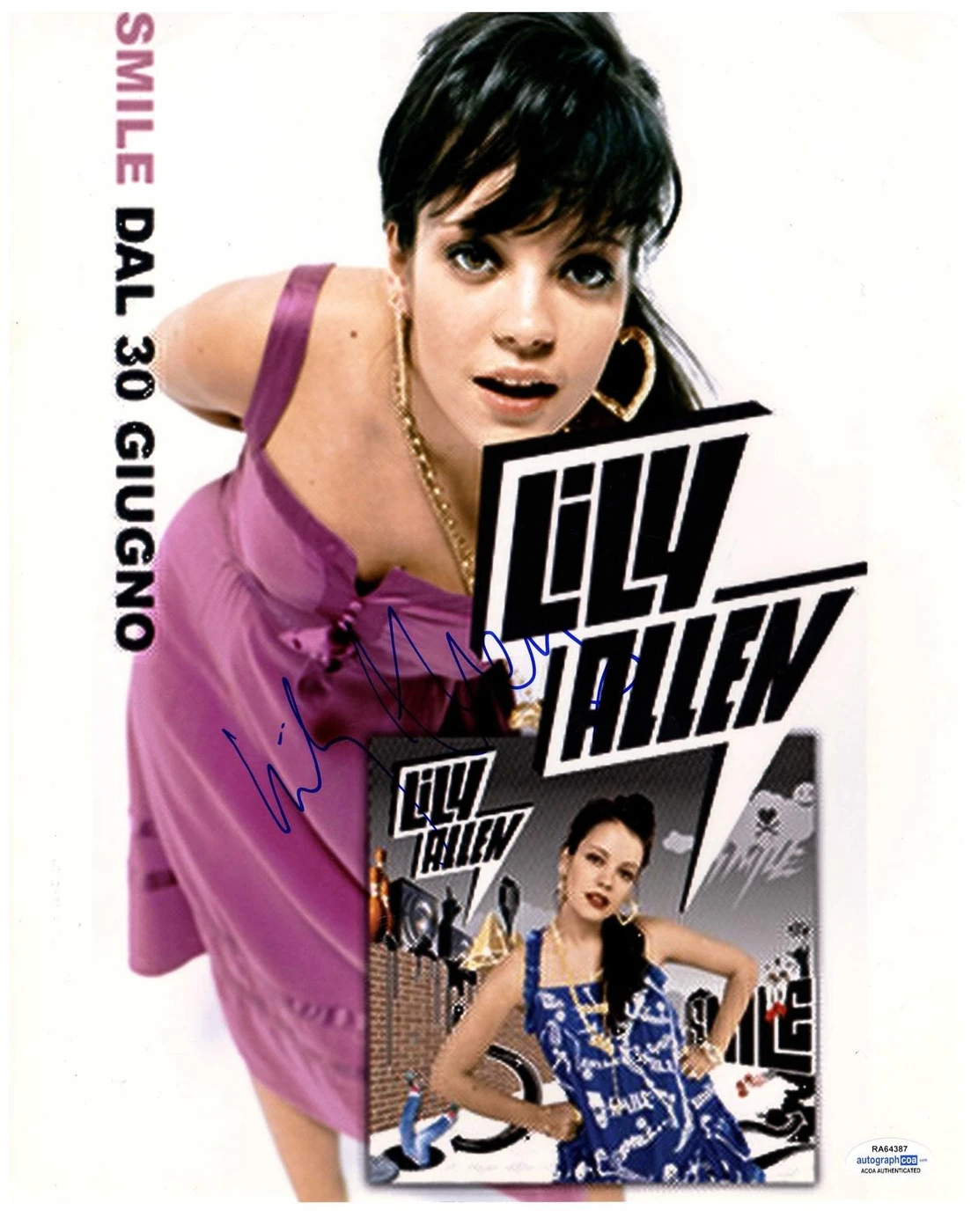 Lily Allen Signed Autographed 11x14 Photo Smile Hot Sexy Cute ACOA